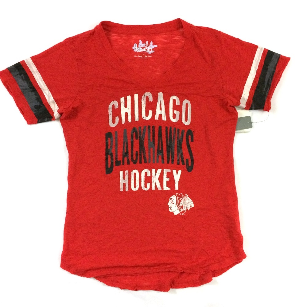 Touch By Alyssa Milano Chicago Blackhawks Hockey Shirt Women's Large NHL Red Tee